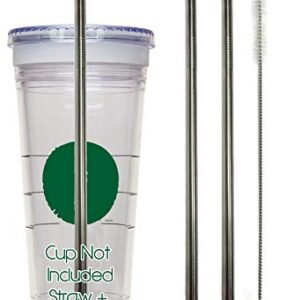 Venti Travel Mug Replacement Straws 2qty - Stainless Steel For Hot & Cold To-Go Drink Cups