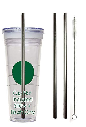 Venti Travel Mug Replacement Straws 2qty - Stainless Steel For Hot & Cold To-Go Drink Cups