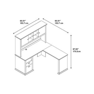Bush Furniture Yorktown L Shaped Desk with Hutch in Antique Cherry