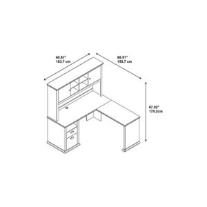 Bush Furniture Yorktown L Shaped Desk with Hutch in Antique Cherry