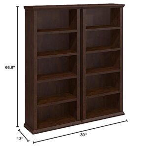 Bush Furniture Yorktown Bookcases in Antique Cherry - Set of Two