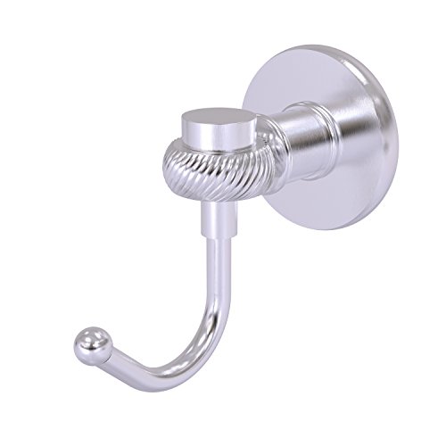 Allied Brass 2020T-SCH Continental Collection Twist Accents Robe Hook, Satin Chrome