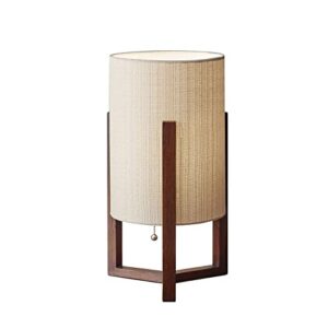 adesso 1502-15 quinn table lantern, 17 in., 60 w incandescent/cfl, walnut birch wood, 1 wooden lamp