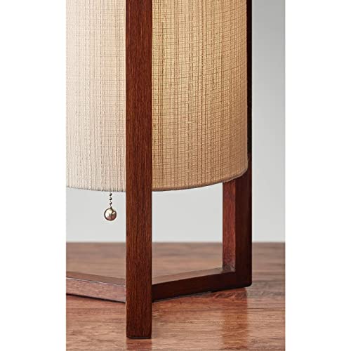 Adesso 1502-15 Quinn Table Lantern, 17 in., 60 W Incandescent/CFL, Walnut Birch Wood, 1 Wooden Lamp