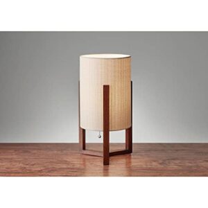 Adesso 1502-15 Quinn Table Lantern, 17 in., 60 W Incandescent/CFL, Walnut Birch Wood, 1 Wooden Lamp