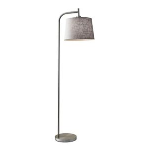 adesso 4071-22 blake 58" floor lamp, smart outlet compatible,58.00 x 18.00 x 14.40 inches,silver