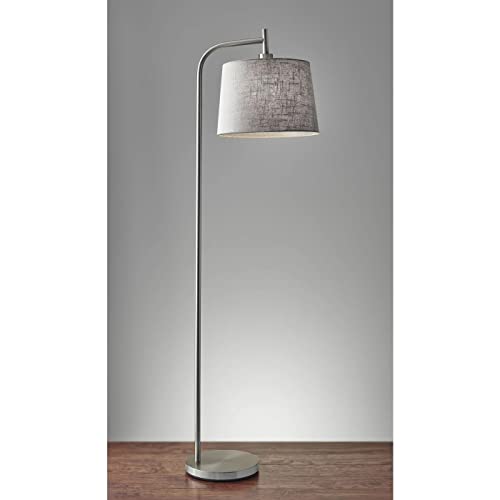 Adesso 4071-22 Blake 58" Floor Lamp, Smart Outlet Compatible,58.00 x 18.00 x 14.40 inches,Silver