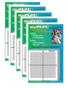 miniplots adhesive backed graph paper for algebra: five count - 3" x 3" pads - x y axis coordinate grid templates printed on post-it pads. 50 graphs per pad. grid = 20x20 units. use for homework!