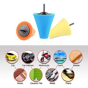 Polishing Cone ZFE 9 PCS Sponge Buffing for Automotive Car Wheel Hub Care, Metal Polish Buffing Polishing Ball for Aluminum and Stainless Steel