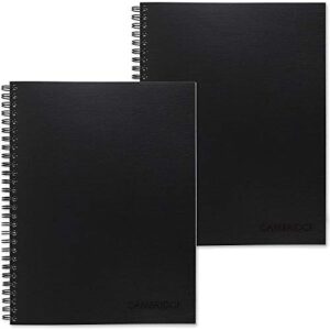 cambridge business notebook, legal ruled, 6-1/2" x 9-1/2", wirebound, black, 2 pack (73599)