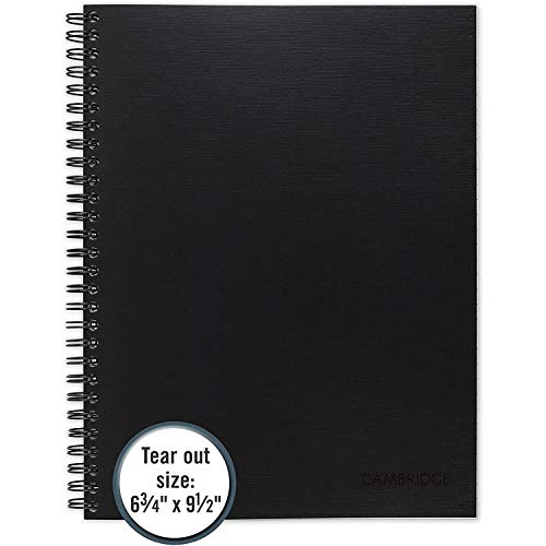 Cambridge Business Notebook, Legal Ruled, 6-1/2" x 9-1/2", Wirebound, Black, 2 Pack (73599)