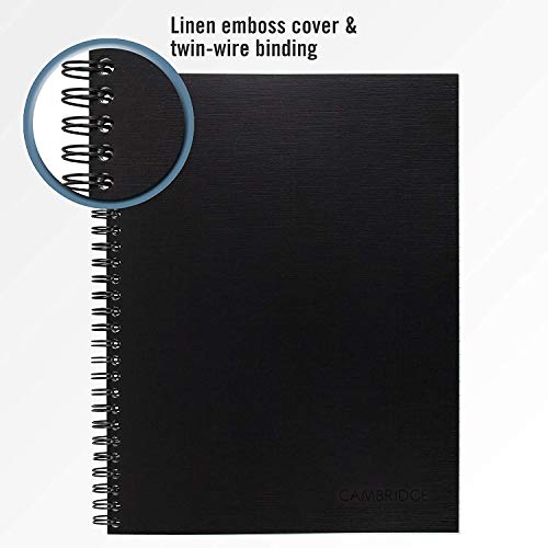 Cambridge Business Notebook, Legal Ruled, 6-1/2" x 9-1/2", Wirebound, Black, 2 Pack (73599)