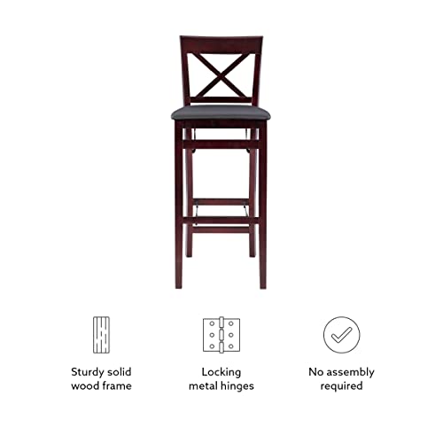 Linon Triena X Back Folding Bar Stool, Brown