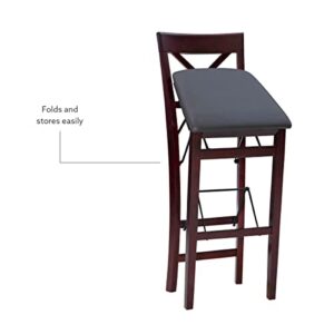 Linon Triena X Back Folding Bar Stool, Brown