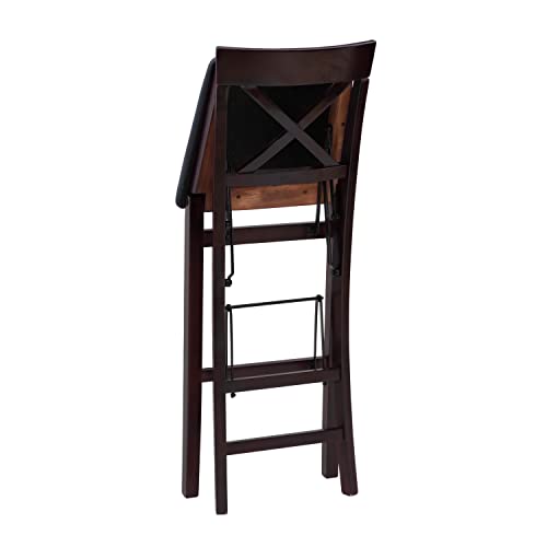 Linon Triena X Back Folding Bar Stool, Brown