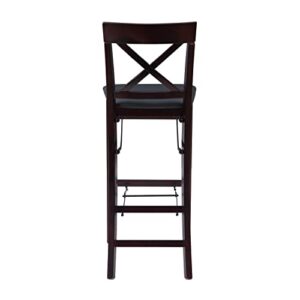 Linon Triena X Back Folding Bar Stool, Brown