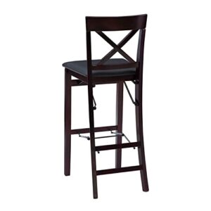 Linon Triena X Back Folding Bar Stool, Brown