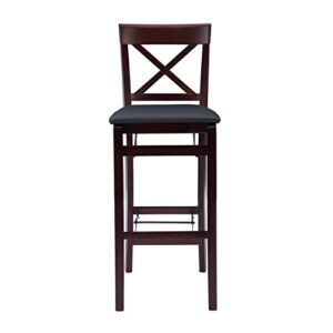 Linon Triena X Back Folding Bar Stool, Brown