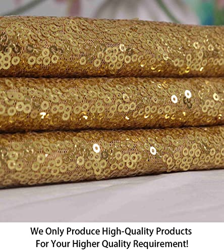 12 Feet 4 Yards Sequin Fabric, by The Yard, Sequin Fabric, Tablecloth, Linen, Sequin Tablecloth, Table Runner (Gold)