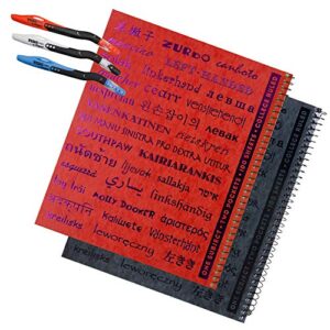 3 Left-Handed Visio Pens Plus 2 Left-Handed College Ruled Notebooks, Printed with the Word "Left-Handed" in 33 Languages