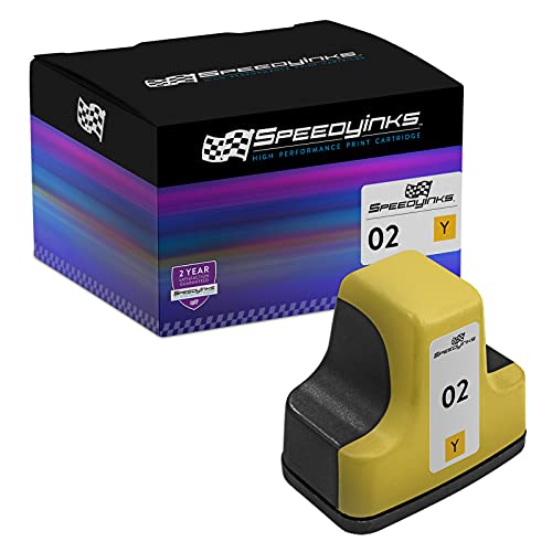 SPEEDYINKS Remanufactured Replacement for HP 02 Ink Cartridges C8773WN with Smart chip (Yellow, Single-Pack) for PhotoSmart C5180 C6180 C6280 C7250 C7280 C8180 D7145 D7155 D7160 D7168 D7245 D7255