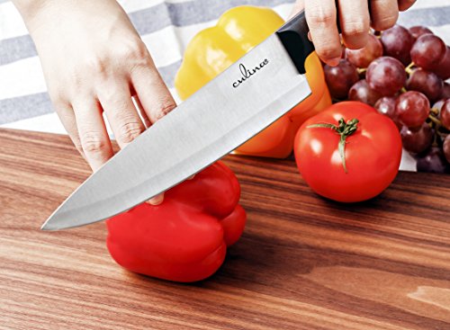 Culina 3-Piece Chef Knife Set. Triple-rivet, Full-tang : 8-inch Chef Knife, 5-inch Utility Knife, 3.5-inch Paring Knife