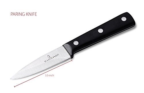 Culina 3-Piece Chef Knife Set. Triple-rivet, Full-tang : 8-inch Chef Knife, 5-inch Utility Knife, 3.5-inch Paring Knife