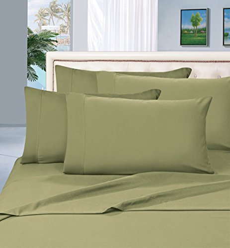 Elegant Comfort 1500 Thread Count Egyptian Quality 6 Piece Wrinkle Free and Fade Resistant Luxurious Bed Sheet Set, Queen, Green