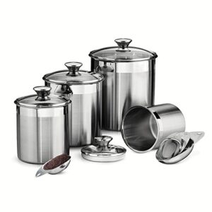 tramontina 80204/527ds gourmet stainless steel canister and scoops set, 8 piece, made in brazil