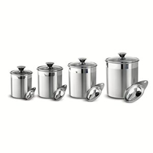 Tramontina 80204/527DS Gourmet Stainless Steel Canister and Scoops Set, 8 Piece, Made in Brazil