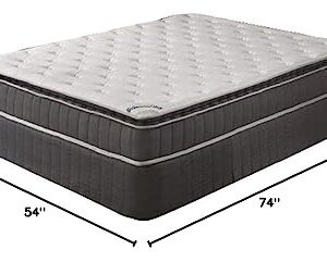 Continental Sleep 9-Inch Medium Firm Pillowtop Pocketed Coil Hybrid Mattress and 4" Low Profile Split Wood Box Spring Foundation Set, Full, White