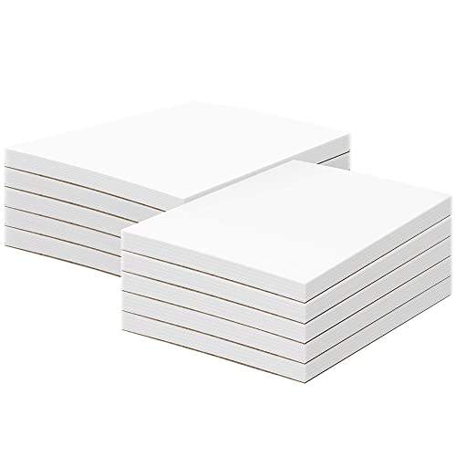 8.5 x 5.5" Blank White Memo Pads with Chipboard on the Back – Great for Writing Notes, To-Do Lists, Reminders and Shopping Lists | Gummed Top, Easy Sheet Removal | 50 Sheets per Pad, 10 Pads per Pack