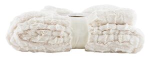 long rich longrich embossed faux-fur reversible sherpa, ivory throw blanket 50 in x 60 in