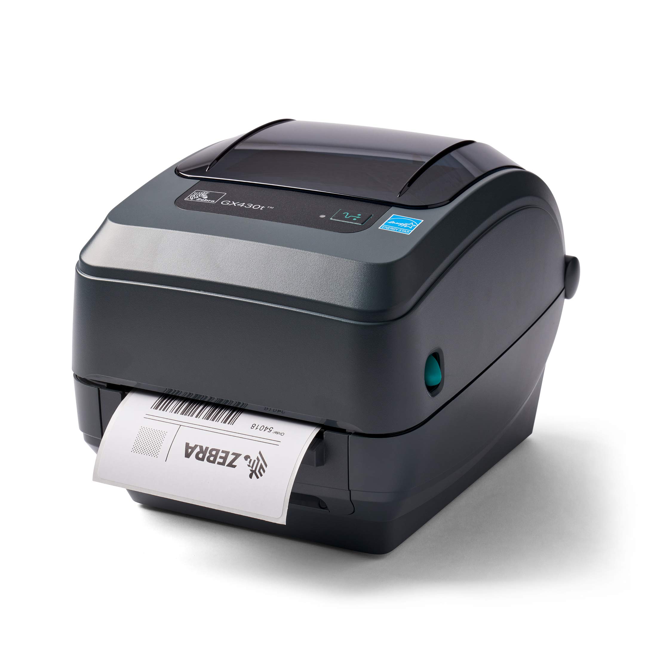 Zebra GX430t Thermal Transfer Desktop Printer Print Width of 4 in USB Serial Parallel and Ethernet Connectivity Includes Peeler - GX43-102411-000