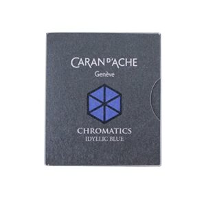 caran d'ache cd8021.14 ink cartridges - idyllic blue (pack of 6)
