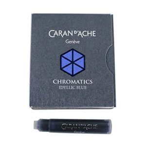 Caran d'Ache CD8021.14 Ink Cartridges - Idyllic Blue (Pack of 6)