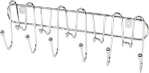 decobros 11 hook wall mount coat rail rack hat hook organizer, chrome