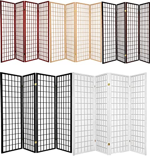 Legacy Decor 4 Panels Room Divider Privacy Screen Shoji Style 6ft high White Color