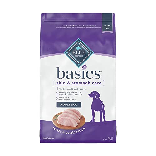 Blue Buffalo Basics Skin & Stomach Care, Natural Adult Dry Dog Food, Turkey & Potato 24-lb