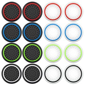 xfuny 8 pairs/16 pcs replacement silicone analog controller joystick luminous thumb stick grips caps cover for ps4 ps3 ps2 xbox one/360 game controller