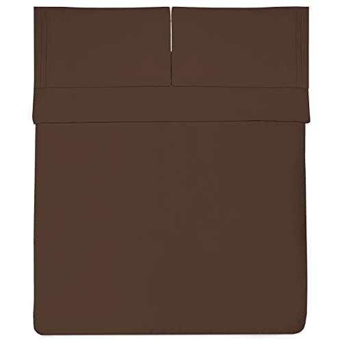 Queen Size Bed Sheets - Breathable Luxury Sheets with Full Elastic & Secure Corner Straps Built In - 1800 Supreme Collection Extra Soft Deep Pocket Bedding Set, Sheet Set, Queen, Brown