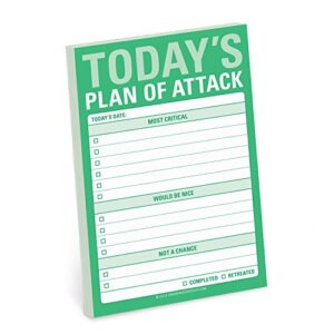 knock knock plan of attack great big sticky note, daily to-do list sticky pad, 4 x 6-inches