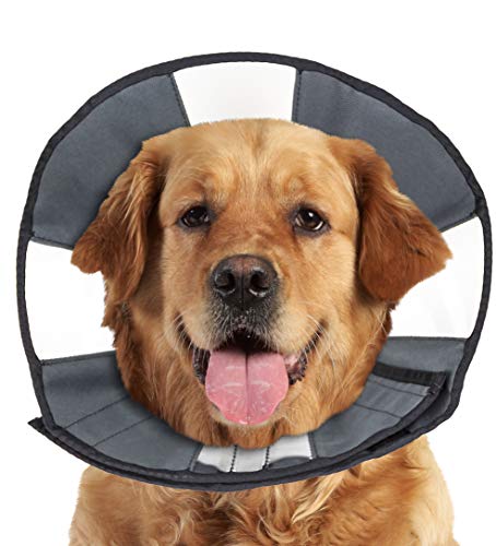 ZenPet Pet Recovery Cone E-Collar for Dogs and Cats - Always Use with Your Pet's Everyday Collar - Comfortable Soft Collar is Adjustable for a Secure and Custom Fit (X-Large)