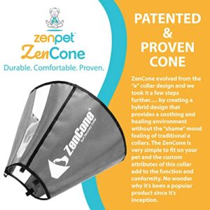 ZenPet Pet Recovery Cone E-Collar for Dogs and Cats - Always Use with Your Pet's Everyday Collar - Comfortable Soft Collar is Adjustable for a Secure and Custom Fit (X-Large)