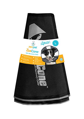 ZenPet Pet Recovery Cone E-Collar for Dogs and Cats - Always Use with Your Pet's Everyday Collar - Comfortable Soft Collar is Adjustable for a Secure and Custom Fit (X-Large)