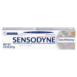 glaxo smith klein sensodyne extra whitening travel size toothpaste - 0.8 oz, 5 pack