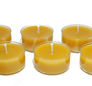 100% Pure Raw Beeswax Tea Lights Candles Organic Hand Made (Set of 6)