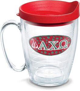 tervis made in usa double walled sorority - alpha chi omega insulated tumbler cup keeps drinks cold & hot, 16oz mug, lidded
