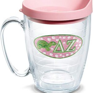 Tervis Sorority - Delta Zeta Tumbler with Emblem and Pink Lid 16oz Mug, Clear