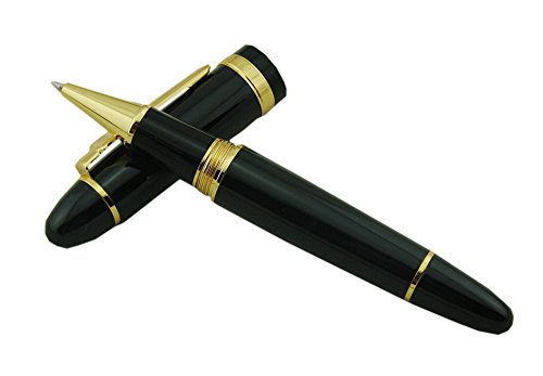 Jinhao 159 Blac Rollerball Pen Heavy Big Pen (Gold Trim)